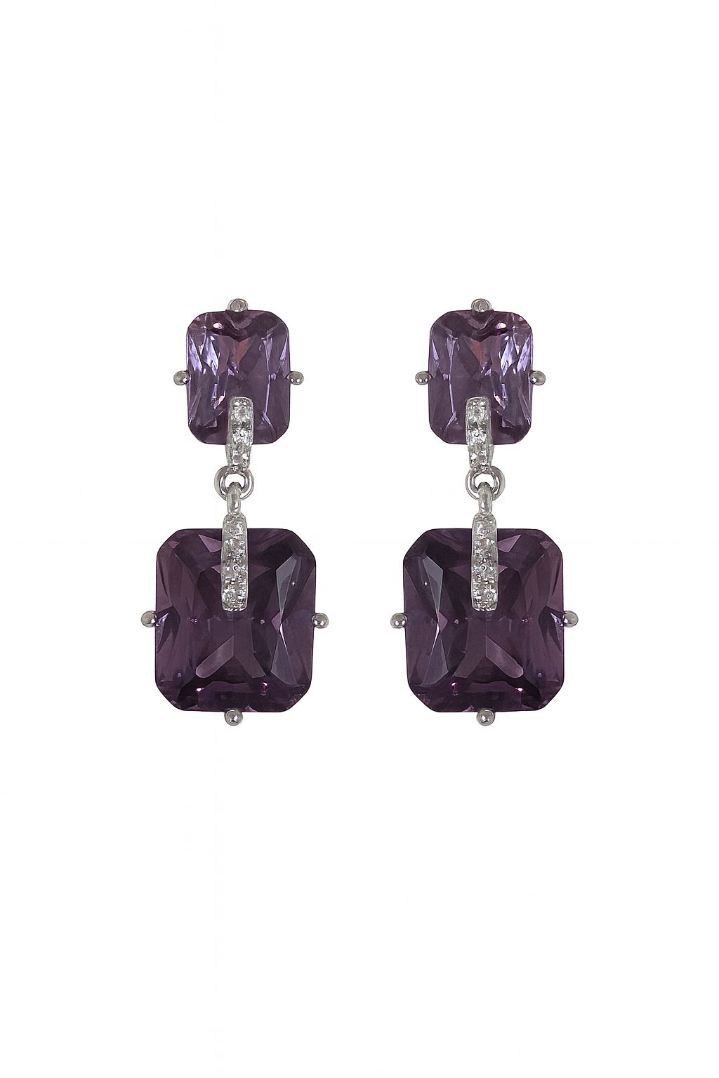 Aretes de zirconia cuadrados