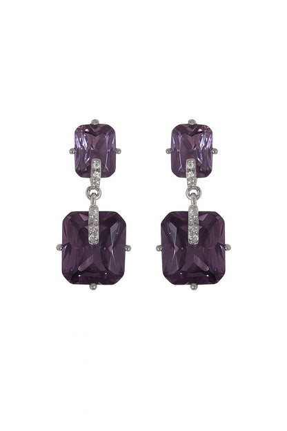 Aretes de zirconia cuadrados