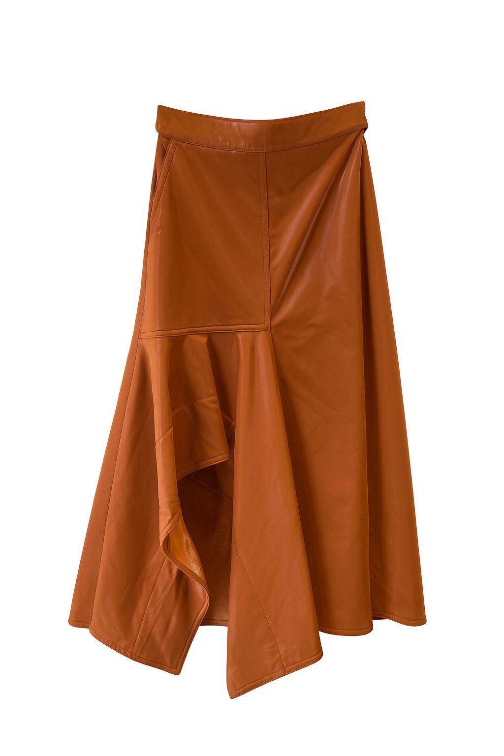 Falda de olanes charol ocre